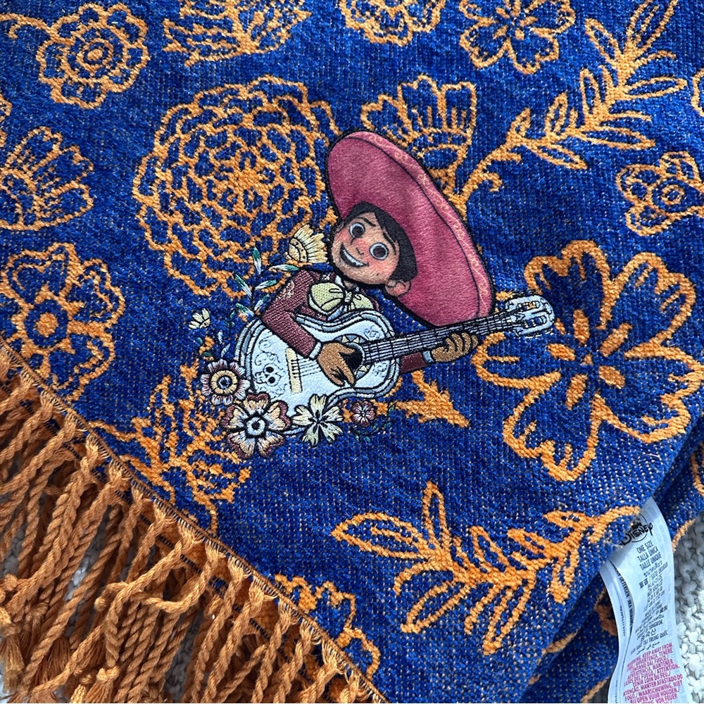 Disney Coco Blue and Orange Patterned Blanket